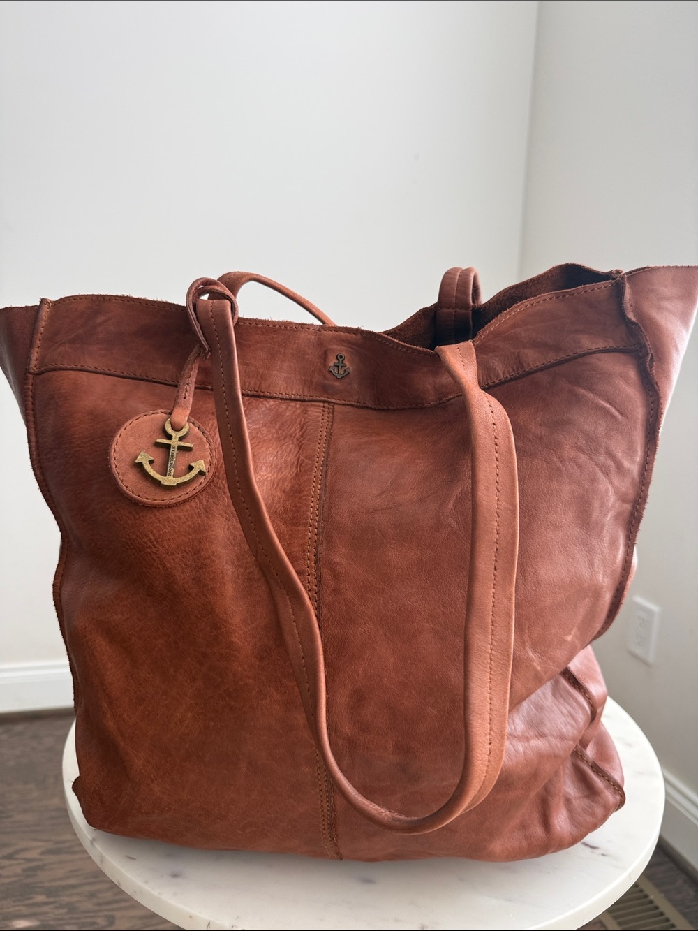 Everyday Leather Tote in Rust